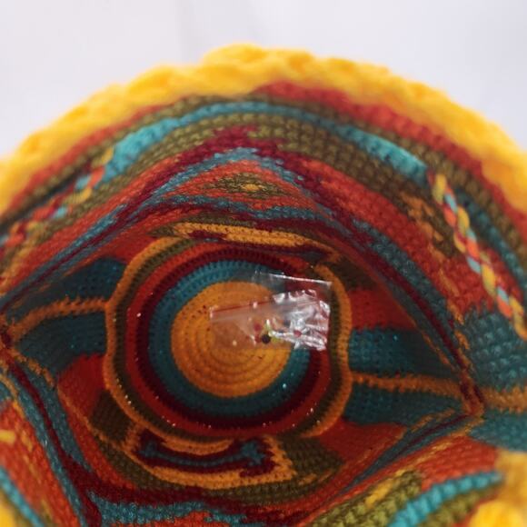 NWT ileganza Boho Colorful Rhinestone Crochet Drawstring Mini Purse OS - Picture 9 of 9